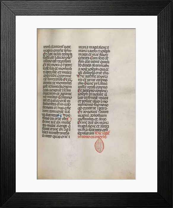 Framed Print : Missale: Fol. 122: contains music for Hely Hely Lama etc. within St. Mattion Passion Framed Print : Missale: Fol. 122: contains music for Hely Hely Lama etc. within St. Mattion Passion