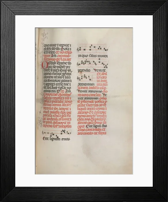 Framed Print : Missale: Fol. 148: Music for Ecce lignum cruces Framed Print : Missale: Fol. 148: Music for Ecce lignum cruces