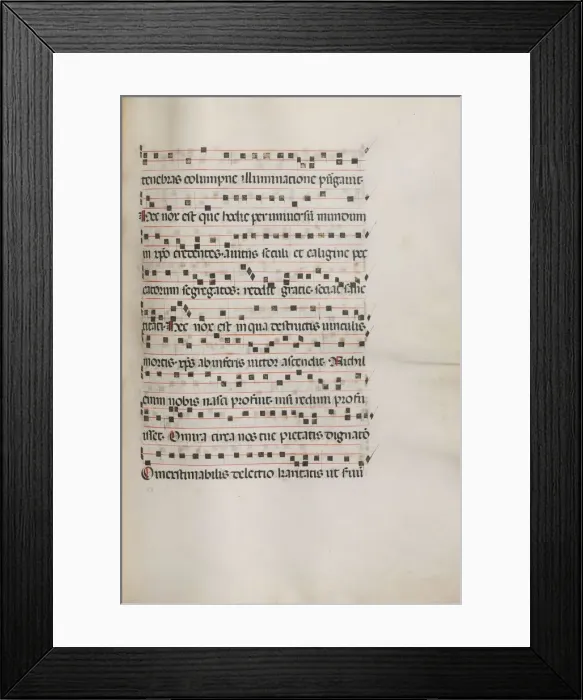 Framed Print : Missale: Fol. 155: Music for Exultet, 1469. Creator: Bartolommeo Caporali (Italian, c Framed Print : Missale: Fol. 155: Music for Exultet, 1469. Creator: Bartolommeo Caporali (Italian, c