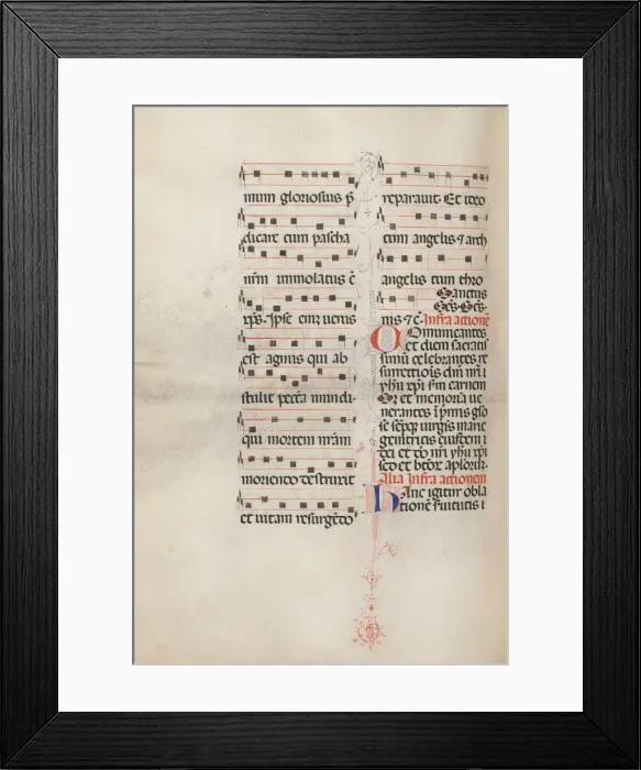 Framed Print : Missale: Fol. 179v: Music for various ordinary prayers, 1469. Creator: Bartolommeo Caporali Framed Print : Missale: Fol. 179v: Music for various ordinary prayers, 1469. Creator: Bartolommeo Caporali