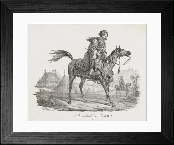 Framed Print : Large Suite of Horses: Mounted Mamelucke, c. 1818. Creator: Carle Vernet (French, 1758-1836) Framed Print : Large Suite of Horses: Mounted Mamelucke, c. 1818. Creator: Carle Vernet (French, 1758-1836)