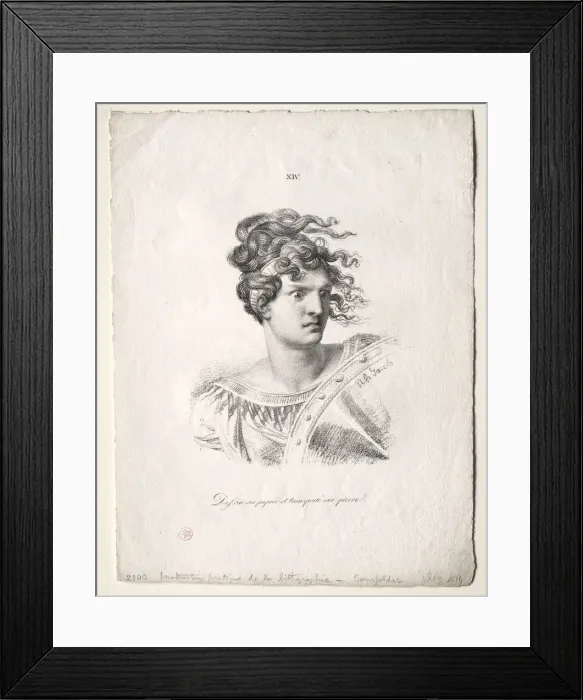 Framed Print : Lart de la lithographie: Head of an Amazon. Creator: Alois Senefelder (German, 1771-1834) Framed Print : Lart de la lithographie: Head of an Amazon. Creator: Alois Senefelder (German, 1771-1834)