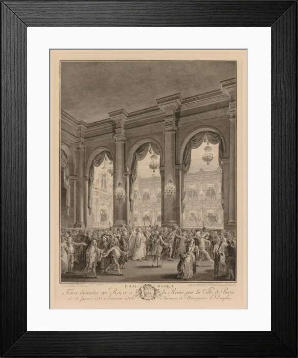 Framed Print : Le bal masque donne a lHotel de Ville, le 23 janvier 1782. Creator Framed Print : Le bal masque donne a lHotel de Ville, le 23 janvier 1782. Creator
