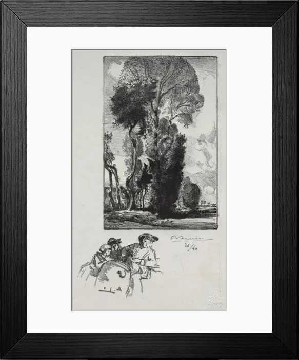 Framed Print : Le Bocage, 1909. Creator: Auguste Louis Lepere (French, 1849-1918) Framed Print : Le Bocage, 1909. Creator: Auguste Louis Lepere (French, 1849-1918)