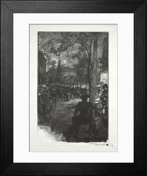 Framed Print : Le Boulevard Montmartre, le Soir. Creator: Auguste Louis Lepere (French, 1849-1918) Framed Print : Le Boulevard Montmartre, le Soir. Creator: Auguste Louis Lepere (French, 1849-1918)