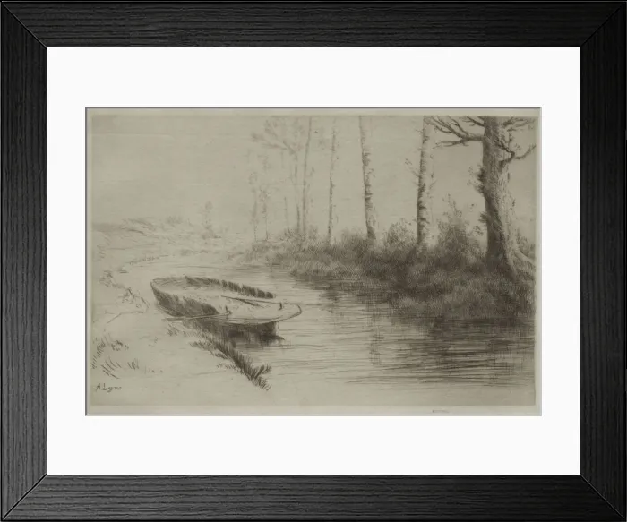 Framed Print : Le Canal: Effet du matin. Creator: Alphonse Legros (French, 1837-1911) Framed Print : Le Canal: Effet du matin. Creator: Alphonse Legros (French, 1837-1911)