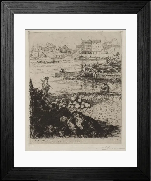 Framed Print : Le Debardeur: Quai de la Gare, 1894. Creator: Auguste Louis Lepere (French, 1849-1918) Framed Print : Le Debardeur: Quai de la Gare, 1894. Creator: Auguste Louis Lepere (French, 1849-1918)