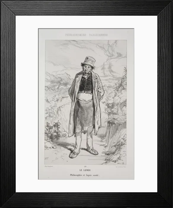 Framed Print : Le Lundi. Creator: Paul Gavarni (French, 1804-1866) Framed Print : Le Lundi. Creator: Paul Gavarni (French, 1804-1866)