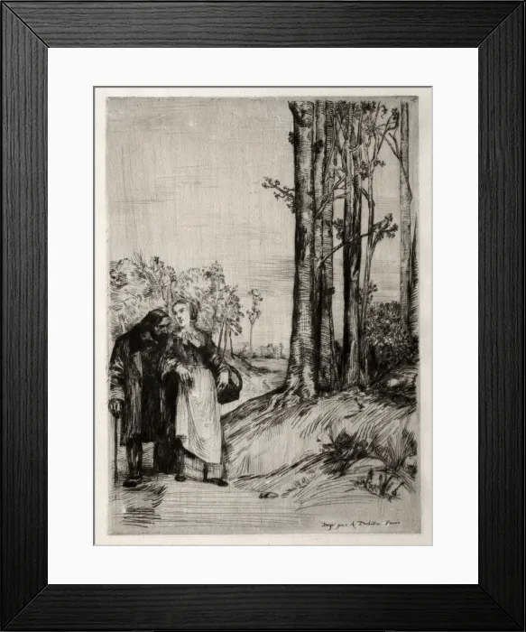 Framed Print : Le Promenade du convalescent, c. 1861. Creator: Alphonse Legros (French, 1837-1911) Framed Print : Le Promenade du convalescent, c. 1861. Creator: Alphonse Legros (French, 1837-1911)