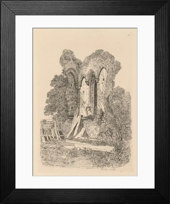 Framed Print : Liber Studiorum: Plate 23, Ruins at Beeston, Norfolk: No. 3, 1838. Creator: John Sell Cotman Framed Print : Liber Studiorum: Plate 23, Ruins at Beeston, Norfolk: No. 3, 1838. Creator: John Sell Cotman
