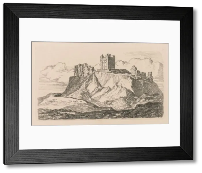 Framed Print : Liber Studiorum: Plate 30, Bambro Castle, Northumberland, 1838. Creator: John Sell Cotman (British Framed Print : Liber Studiorum: Plate 30, Bambro Castle, Northumberland, 1838. Creator: John Sell Cotman (British