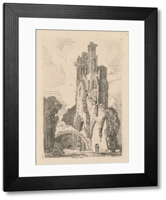 Framed Print : Liber Studiorum: Plate 34, Llanathony Abbey, Monmouthshire, 1838. Creator: John Sell Cotman Framed Print : Liber Studiorum: Plate 34, Llanathony Abbey, Monmouthshire, 1838. Creator: John Sell Cotman