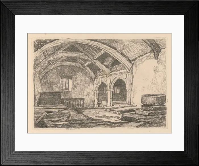 Framed Print : Liber Studiorum: Plate 42, Capel Carrig, Caernarvonshire, 1838. Creator: John Sell Cotman (British Framed Print : Liber Studiorum: Plate 42, Capel Carrig, Caernarvonshire, 1838. Creator: John Sell Cotman (British