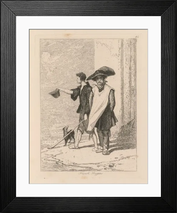 Framed Print : Liber Studiorum: Plate 45, French Beggars, 1838. Creator: John Sell Cotman (British, 1782-1842) Framed Print : Liber Studiorum: Plate 45, French Beggars, 1838. Creator: John Sell Cotman (British, 1782-1842)
