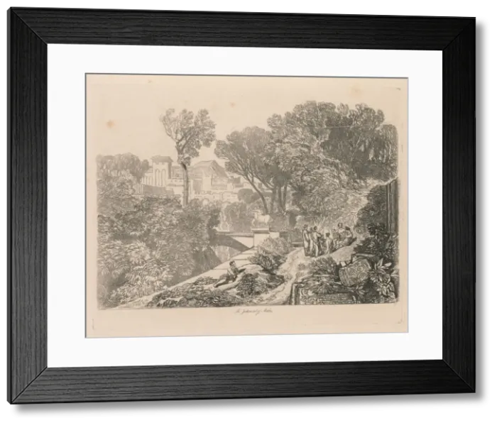Framed Print : Liber Studiorum: Plate 6, The Judgment of Midas, 1838. Creator: John Sell Cotman (British Framed Print : Liber Studiorum: Plate 6, The Judgment of Midas, 1838. Creator: John Sell Cotman (British