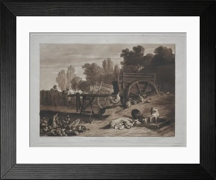 Framed Print : Liber Studiorum: The Farmyard with the Cock. Creator: Joseph Mallord William Turner (British Framed Print : Liber Studiorum: The Farmyard with the Cock. Creator: Joseph Mallord William Turner (British