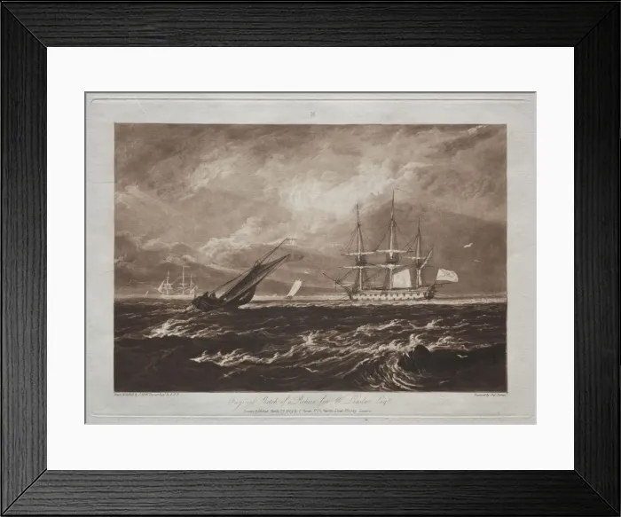 Framed Print : Liber Studiorum: The Leader Sea-piece. Creator: Joseph Mallord William Turner (British, 1775-1851)