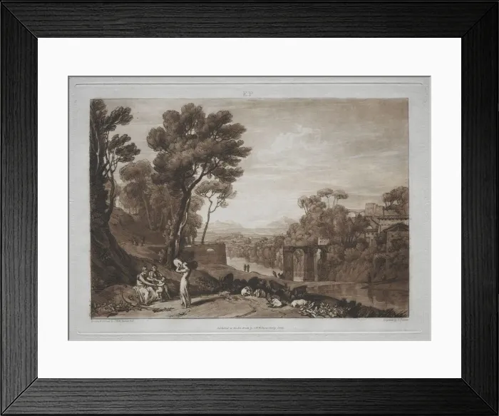 Framed Print : Liber Studiorum: The Woman and the Tambourine. Creator: Joseph Mallord William Turner (British Framed Print : Liber Studiorum: The Woman and the Tambourine. Creator: Joseph Mallord William Turner (British