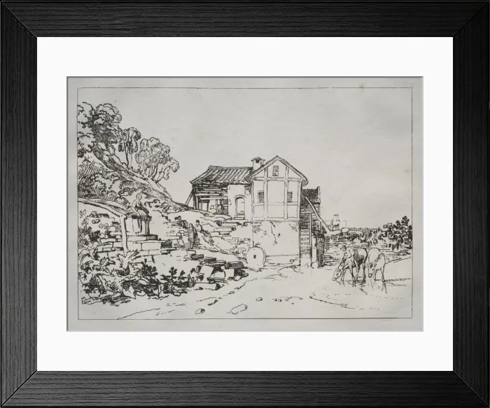 Framed Print : Liber Studiorum: Watermill. Creator: Joseph Mallord William Turner (British, 1775-1851) Framed Print : Liber Studiorum: Watermill. Creator: Joseph Mallord William Turner (British, 1775-1851)