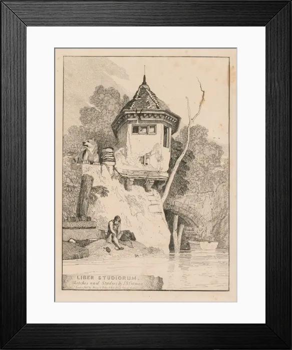 Framed Print : Liber Studiorum; Frontispiece, View of a Garden House on the Banks of the River Yare, 1838 Framed Print : Liber Studiorum; Frontispiece, View of a Garden House on the Banks of the River Yare, 1838