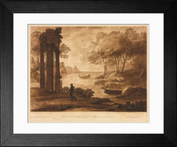 Framed Print : Liber Veritatis: No. 200, A View on the Sea Shore, with the Story of Jesus, 1777. Creator Framed Print : Liber Veritatis: No. 200, A View on the Sea Shore, with the Story of Jesus, 1777. Creator