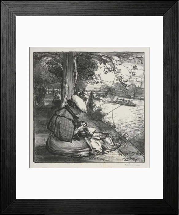 Framed Print : Lile de Grenelle, 1898. Creator: Auguste Louis Lepere (French, 1849-1918) Framed Print : Lile de Grenelle, 1898. Creator: Auguste Louis Lepere (French, 1849-1918)