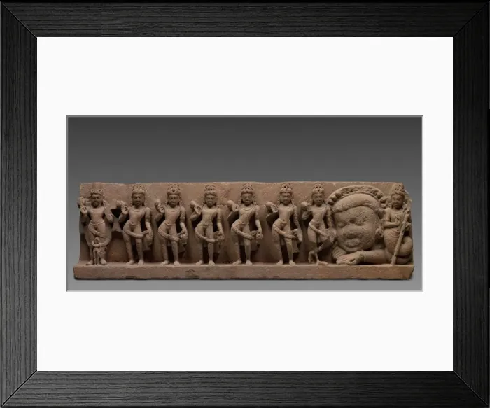 Framed Print : Lintel with the Nine Planets: Navagrahas, 7th - 8th century. Creator: Unknown Framed Print : Lintel with the Nine Planets: Navagrahas, 7th - 8th century. Creator: Unknown