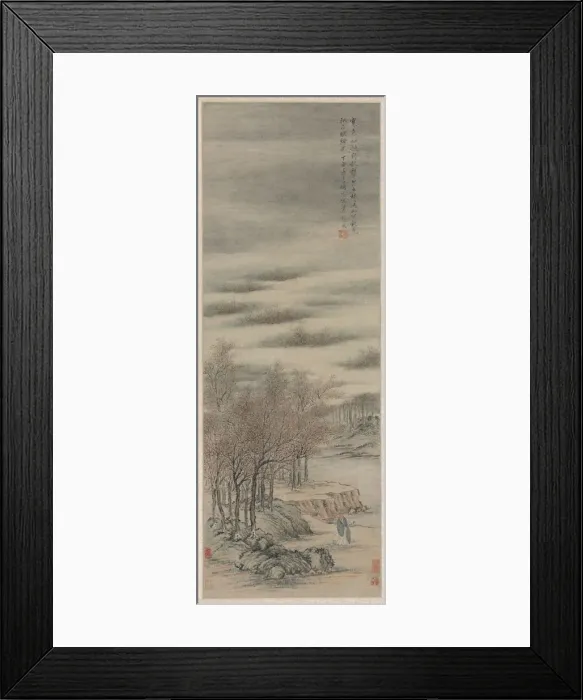 Framed Print : Listening to the Sound of Autumn in a Misty Grove, 1657. Creator: Zhang Feng (Chinese, active c