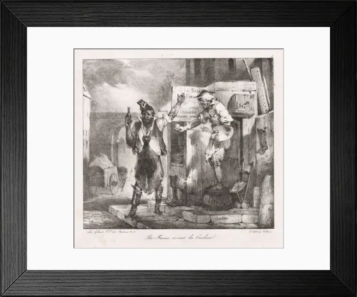 Framed Print : Lithographic Sketches by Charlet: Form before Color, 1823. Creator: Nicolas Toussaint Charlet Framed Print : Lithographic Sketches by Charlet: Form before Color, 1823. Creator: Nicolas Toussaint Charlet