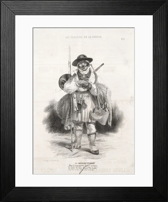 Framed Print : Les Plaisirs de la chasse: Le Chasseur prevoyant, 1842. Creator: Alade Joseph Lorentz (French Framed Print : Les Plaisirs de la chasse: Le Chasseur prevoyant, 1842. Creator: Alade Joseph Lorentz (French