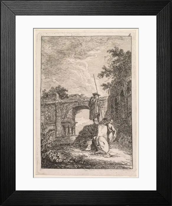 Framed Print : Les Soirees de Rome: LArc de triomphe, 1763-1764. Creator: Hubert Robert (French, 1733-1808) Framed Print : Les Soirees de Rome: LArc de triomphe, 1763-1764. Creator: Hubert Robert (French, 1733-1808)