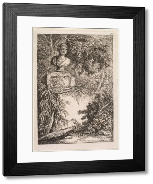 Framed Print : Les Soirees de Rome: Le Buste, 1764. Creator: Hubert Robert (French, 1733-1808) Framed Print : Les Soirees de Rome: Le Buste, 1764. Creator: Hubert Robert (French, 1733-1808)