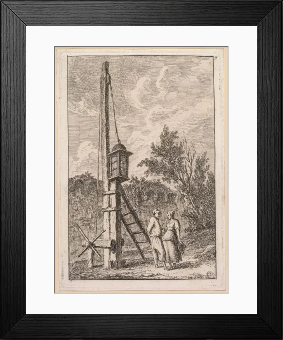 Framed Print : Les Soirees de Rome: Le Poteau, 1763-1764. Creator: Hubert Robert (French, 1733-1808) Framed Print : Les Soirees de Rome: Le Poteau, 1763-1764. Creator: Hubert Robert (French, 1733-1808)