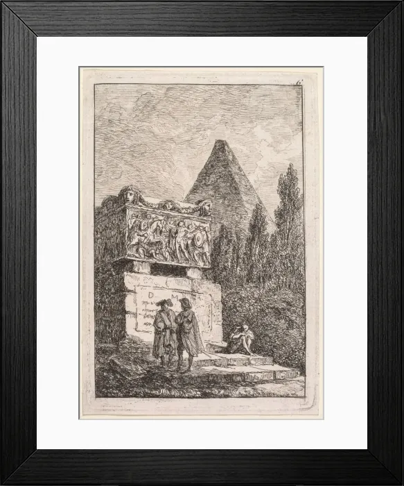 Framed Print : Les Soirees de Rome: Le Sarcophage, 1763-1764. Creator: Hubert Robert (French, 1733-1808) Framed Print : Les Soirees de Rome: Le Sarcophage, 1763-1764. Creator: Hubert Robert (French, 1733-1808)