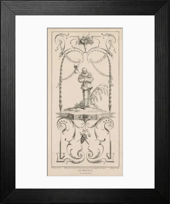 Framed Print : Le Frileux, Arabesque. Creator: Jean Moyreau (French, 1690-1762) Framed Print : Le Frileux, Arabesque. Creator: Jean Moyreau (French, 1690-1762)