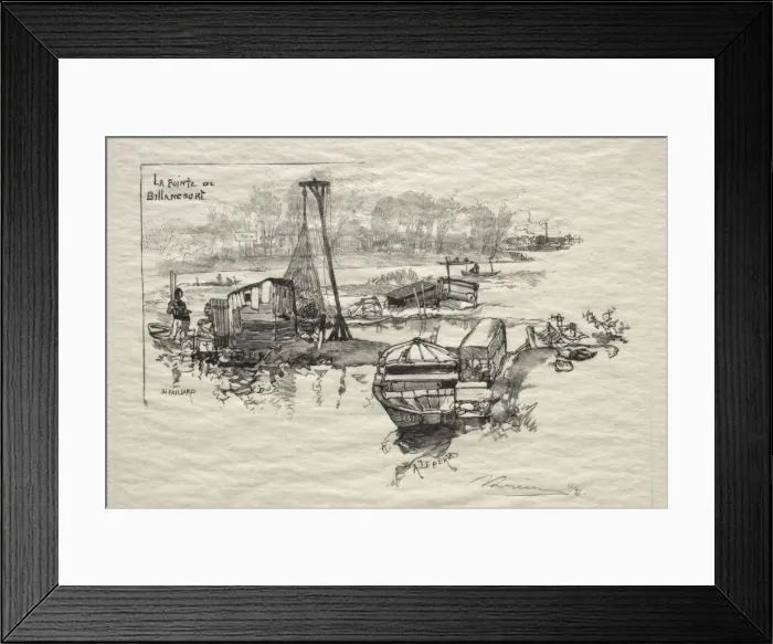 Framed Print : Le Point de Billancourt. Creator: Auguste Louis Lepere (French, 1849-1918) Framed Print : Le Point de Billancourt. Creator: Auguste Louis Lepere (French, 1849-1918)