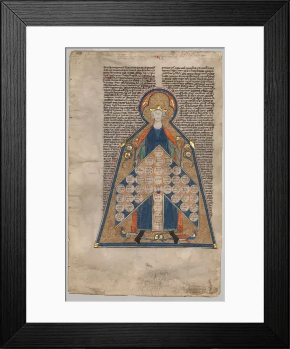 Framed Print : Leaf Excised from Henry of Segusios Summa Aurea : Table of Consanguinity, c Framed Print : Leaf Excised from Henry of Segusios Summa Aurea : Table of Consanguinity, c