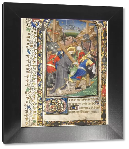 Leaf Excised from the Tarleton Hours: Christ Carrying the Cross (Terce, Office of the Virgin), c