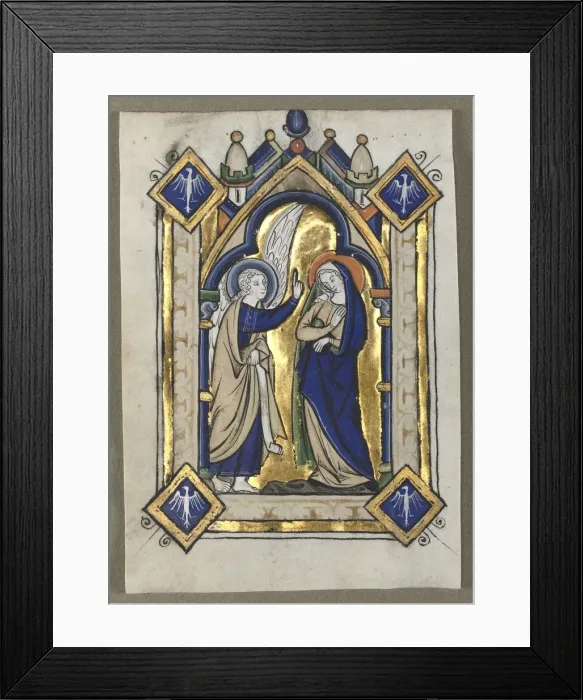 Framed Print : Leaf Excised from a Psalter: The Annunciation, c. 1260. Creator: Unknown Framed Print : Leaf Excised from a Psalter: The Annunciation, c. 1260. Creator: Unknown