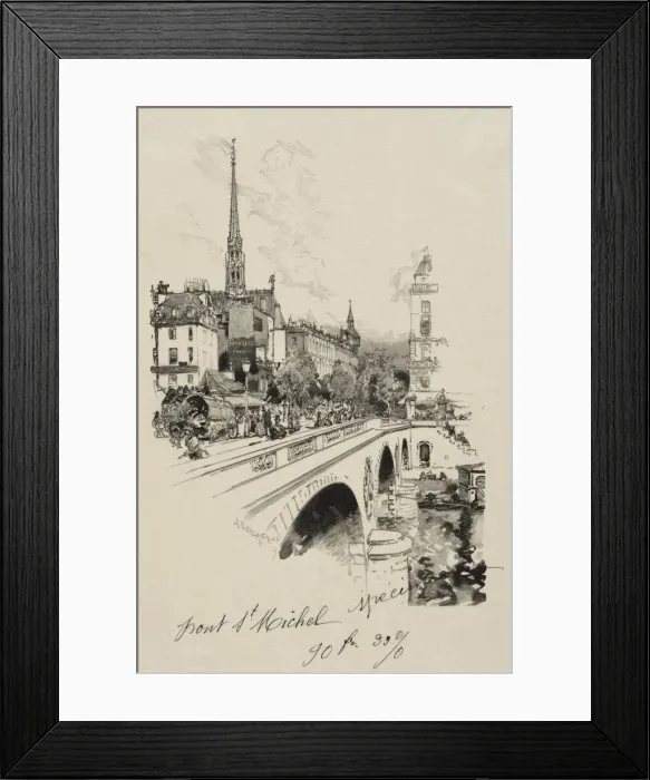 Framed Print : Le Pont St. Michel. Creator: Auguste Louis Lepere (French, 1849-1918) Framed Print : Le Pont St. Michel. Creator: Auguste Louis Lepere (French, 1849-1918)