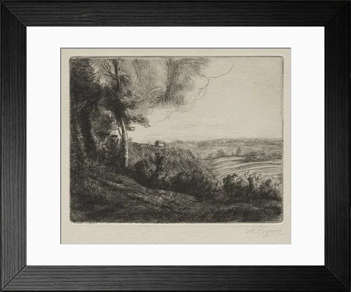 Framed Print : Landscape. Creator: Alphonse Legros (French, 1837-1911) Framed Print : Landscape. Creator: Alphonse Legros (French, 1837-1911)
