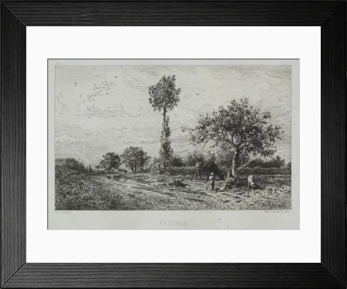 Framed Print : Landscape. Creator: Charles-Emile Jacque (French, 1813-1894) Framed Print : Landscape. Creator: Charles-Emile Jacque (French, 1813-1894)
