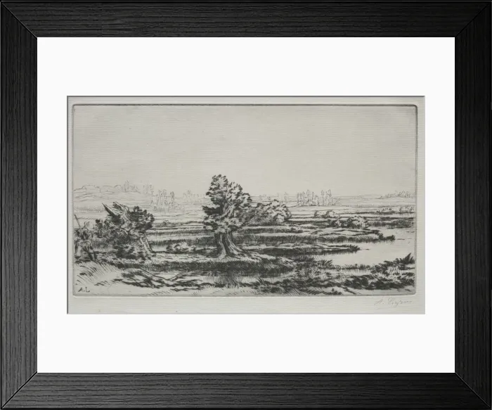Framed Print : Landscape. Creator: Alphonse Legros (French, 1837-1911) Framed Print : Landscape. Creator: Alphonse Legros (French, 1837-1911)