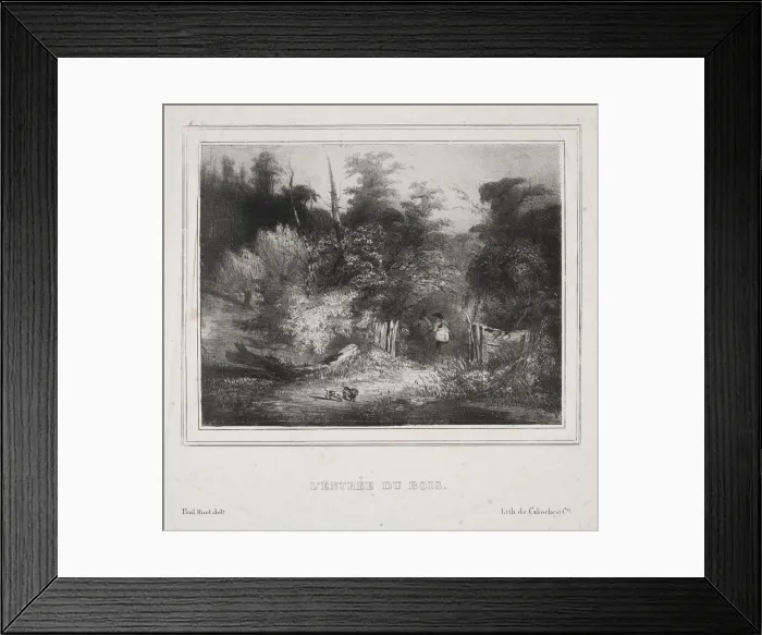Framed Print : Landscapes: The Entrance of a Forest, 1829. Creator: Paul Hüet (French, 1803-1869) Framed Print : Landscapes: The Entrance of a Forest, 1829. Creator: Paul Hüet (French, 1803-1869)