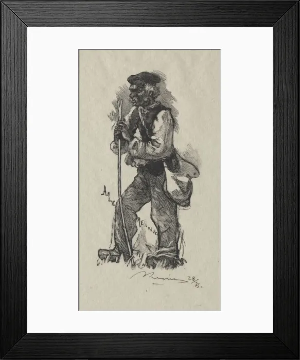 Framed Print : Le preneur de serpents, 1889. Creator: Auguste Louis Lepere (French, 1849-1918) Framed Print : Le preneur de serpents, 1889. Creator: Auguste Louis Lepere (French, 1849-1918)