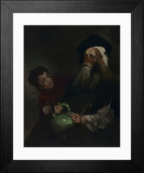 Framed Print : Lazarillo de Tormes and His Blind Master, before 1880. Creator: Theodule Ribot (French Framed Print : Lazarillo de Tormes and His Blind Master, before 1880. Creator: Theodule Ribot (French