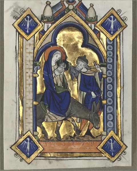 Leaf Excised from a Psalter: Flight Into Egypt, c. 1260. Creator: Unknown