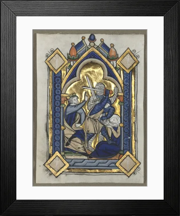 Framed Print : Leaf Excised from a Psalter: Massacre of the Innocents, c. 1260. Creator: Unknown Framed Print : Leaf Excised from a Psalter: Massacre of the Innocents, c. 1260. Creator: Unknown