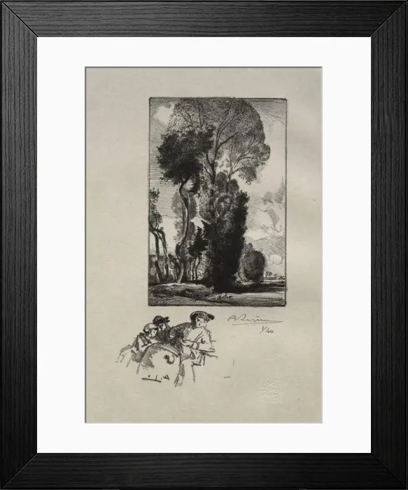 Framed Print : Le Bocage. Creator: Auguste Louis Lepere (French, 1849-1918) Framed Print : Le Bocage. Creator: Auguste Louis Lepere (French, 1849-1918)