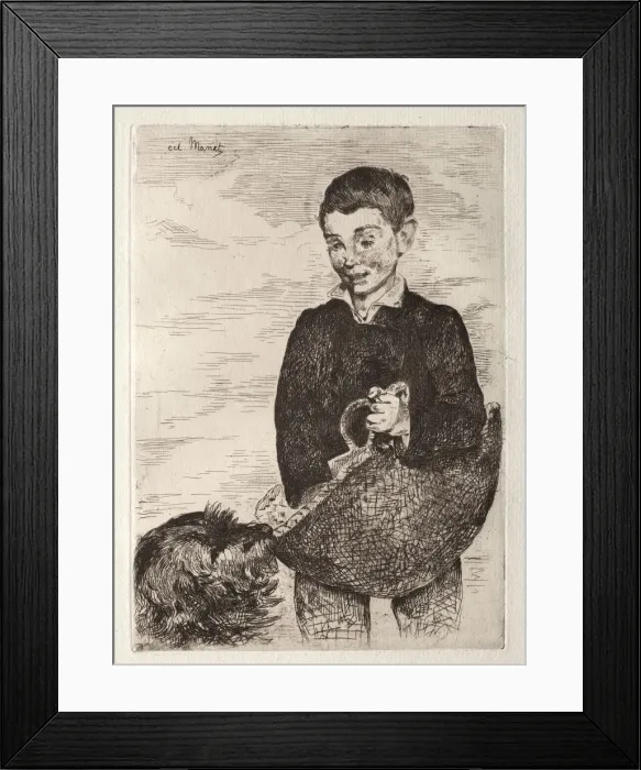 Framed Print : Le gamin au chien, avec le cabas. Creator: Edouard Manet (French, 1832-1883) Framed Print : Le gamin au chien, avec le cabas. Creator: Edouard Manet (French, 1832-1883)